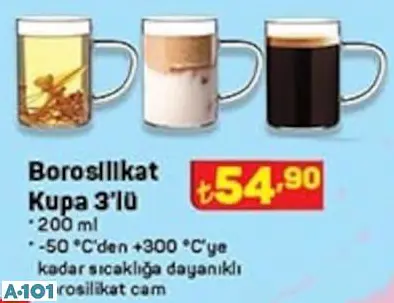 BOROSİLİKAT KUPA BOROSİLİKAT KUPA